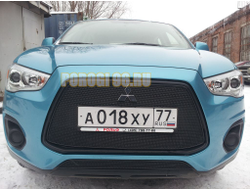 Защита радиатора Mitsubishi ASX 2013-2017  black низ PREMIUM