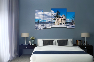 Модульная картина "Снежная лайка"