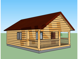 Баня 6 на 6 с верандой 2 на 6