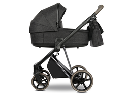 Коляска 2в1 Roan Sol Pixel Dark / Nickel / руч.Cappuccino / к.Cappuccino