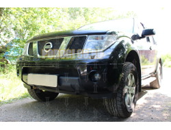 Защита радиатора Nissan Pathfinder III 2004-2010/Navara III (D40) 2005-2010 (black) верх