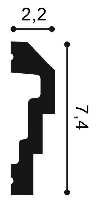 Молдинг гибкий P7070F - 7,4*2,2*200см