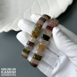 Браслет турмалин прямоугольники малые 10,2-10,4х6,7-8,4 мм, цена за штуку