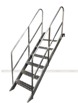 Инвентарная приставная лестница с поручнями ЛПИ-2.0