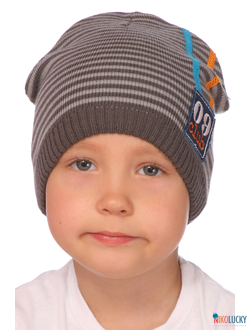 Шапка  18202-15, цвет темно-серый, серый  р. 48-50