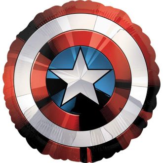 Фольгированный шар с гелием круг "Щит Капитана Америка"