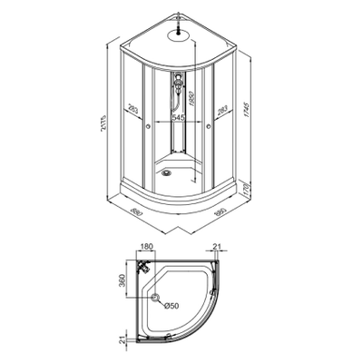 Душевая кабина Triton Топ А 88x88