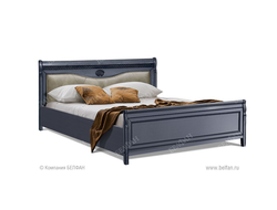 Кровать Лика (Lika) 180 высокое изножье, кож. изголовье, Belfan
