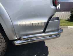 Защита заднего бампера угловая двойная d60/42 для Great Wall Poer 2021-