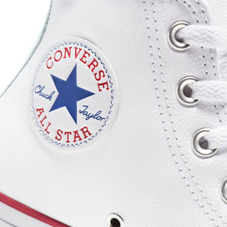 Кеды кожаные Converse Chuck Taylor All Star белые высокие