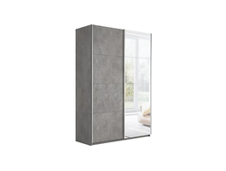 Шкаф-купе 2-х дверный «Траст» 1600 Бетон, Бетон/Зеркало