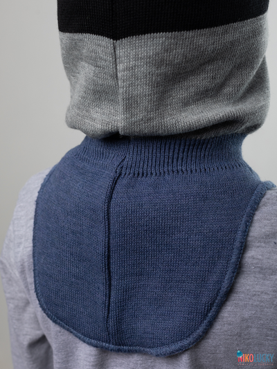 Шапка-шлем  19101-06, цвет черный, серый, джинс р. 50-52