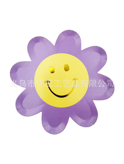 Тарелки цветы ромашки, 10шт, сирень