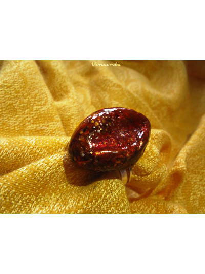 Крупное кольцо "Июль и камешек" из серии летних украшений Винсенто