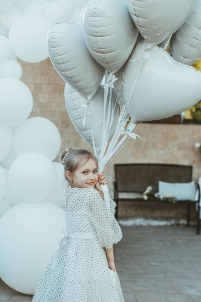 Оформление детский день рождения в белом стиле № 1454