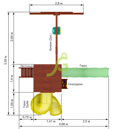 Детская площадка IgraGrad Панда Фани с винтовой трубой
