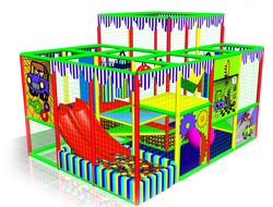 Игровой лабиринт «Автомобили» с батутом