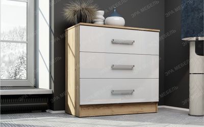 ЛДСП Комод АДЕЛЬ Дуб Вотан-Белый гладкий