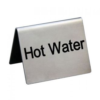 Табличка "Hot water"  50*40 мм. горизонтальная, нерж. /1/100/