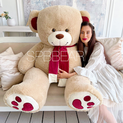 Гигантский плюшевый медведь 200 см кремовый Кельвин