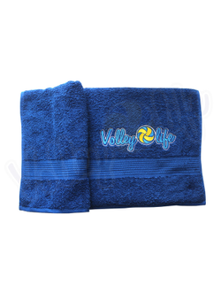 Полотенце большое синее