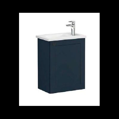 Модуль с квадратной раковиной, Vitra Root Classic, 45 см, с дверцей, матовый темно-синий, правосторонний, 68615