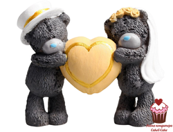 Фигурка Медвежата свадебные с большим сердцем, 8х10 см