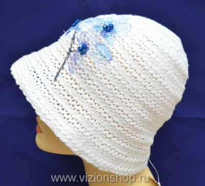Шляпка летняя белая Vizio Италия 5456 P