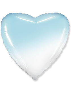 Шар Сердце Сердце Радуга, нежный градиент голубой / Rainbow gradient