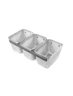 Форма для выпечки хлеба 3-х секционная 14,5*10 см. литая, алюминий