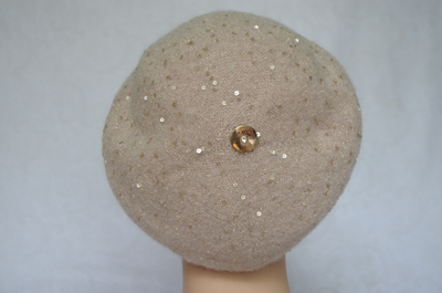 кремовый берет с пайетками италия Визио фото