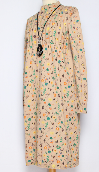 ПЛАТЬЕ БОХО хлопок "ПРОВАНС" бежевое, т.бежевое р.46-54