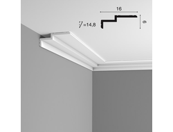 Потолочный карниз с гладким профилем из полиуретана Orac Decor Коллекция Modern C391