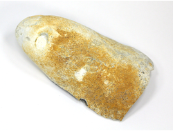 Кремень черный в светлой природной корочке, необработанный "дикий" образец, Россия (100*65*40 мм, 285 г) №21532