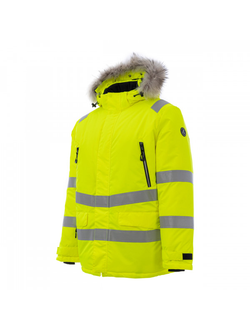Зимняя сигнальная куртка-парка Brodeks KW 220 PLUS, желтый