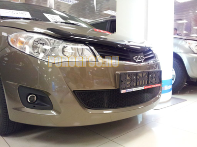 Защита радиатора Chery Bonus 2011-2014/Chery Very 2011-2014 black
