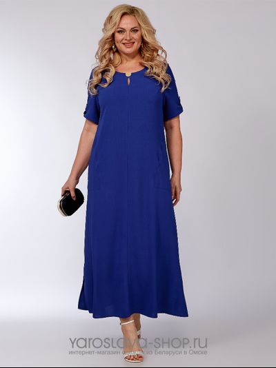 Модель: А-3885-3. Синее летнее платье.