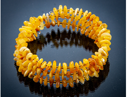 Браслет из матового янтаря, тройной , безразмерный