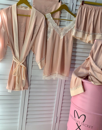 Домашняя одежда Виктория Сикрет 6в1 цвет розовый