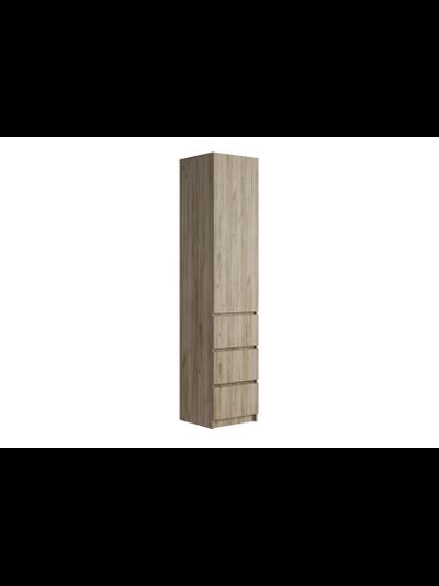 Бохо ШК-003 шкаф с ящиками 1 ств Дуб Крафт Серый/Кашемир