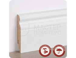 Белый МДФ плинтус под покраску TeckWood (Теквуд) Титан классик 80 мм.