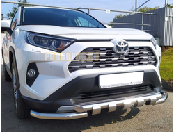Защита переднего бампера (G) с двумя подгибами d60 для Toyota RAV4 (2019-...)