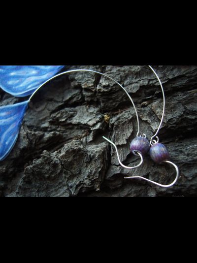 Длинные серьги на дугах &quot;Крылышки феи Небесной Лазури&quot;