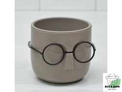 Кашпо Стив 0,65л 11,5см со вставкой (французcкий серый)