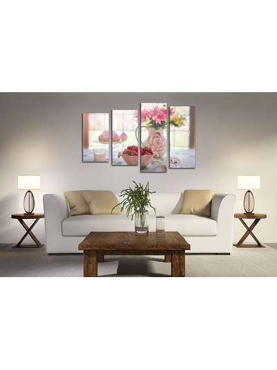 Модульная картина "Нежный десерт с клубникой"