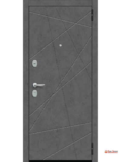 ВХОДНАЯ ДВЕРЬ ГЕО МДФ/МДФ Бетон антрацид/Бетон снежный