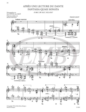 Liszt Apres une lecture du Dante (Earlier version and final version)