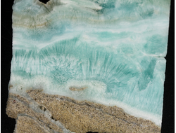 Арагонит голубой, полировка с двух сторон, Африка (56*48*10 мм, 44 г) №37758