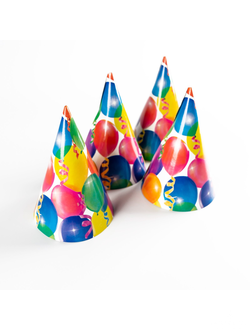 колпак бумажный "шарики и серпантин"1 шт