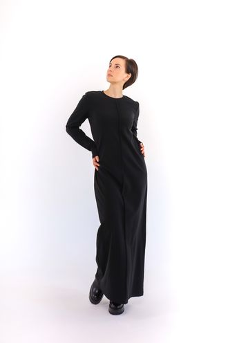 Платье макси из плотной вискозы (черный)
